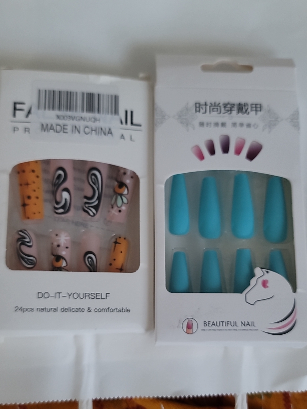 Blue Press-On Nail Set - Stylish Teal Blue Nails